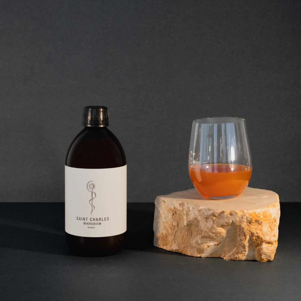 Mikrobiom Immun mit Glas